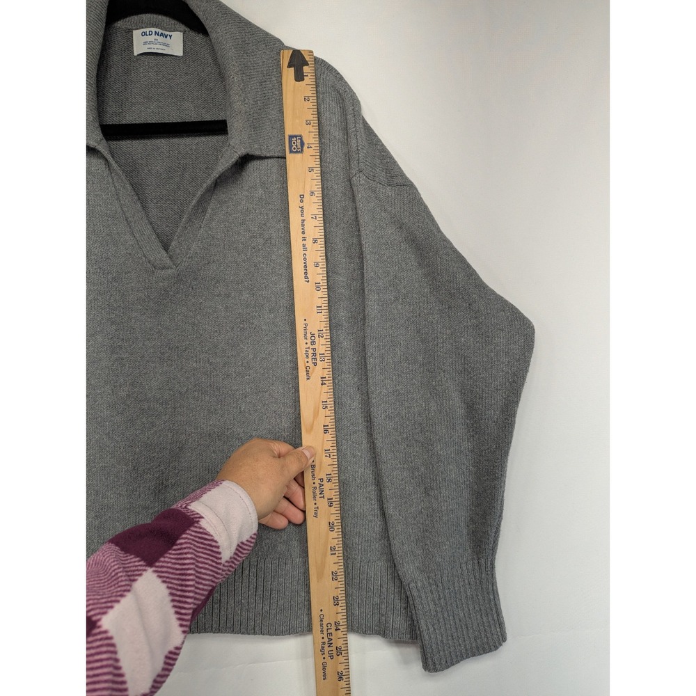 Old Navy Gray Collared Pullover Sweater Oversized… - image 4
